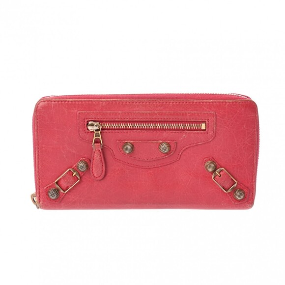 Balenciaga Handbags - BALENCIAGA Pink Leather Zip Around Long Wallet